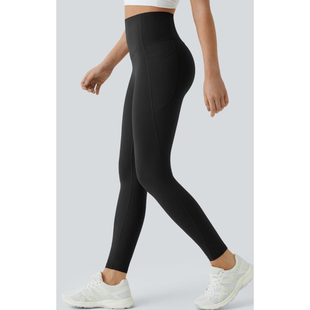Halara NWT Black High Waisted Tummy Control Pocket Shaping Leggings - Picture 4 of 8
